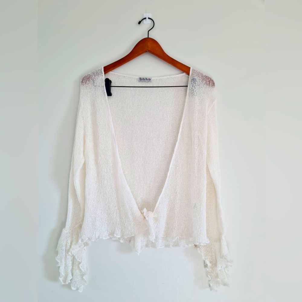 Baik Baik Honolulu white cardigan handmade